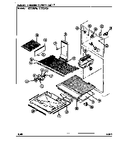 Freezer Compartment Diagram and Parts List for CT19X7W DC67A Crosley Refrigerator