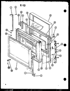 Door Diagram and Parts List for CRMC-30 P74919-8M Amana Microwave