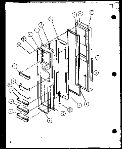 Freezer Door Diagram and Parts List for 36511W-P1121603WW  Amana Refrigerator