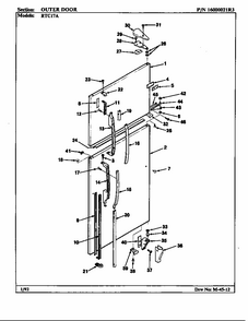 Outer Door Diagram and Parts List for RTC17A-BH26D  Maytag Refrigerator