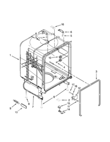 Tub And Frame Parts Diagram and Parts List for ADB1300AFB0  Amana Dishwasher