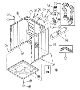 Cabinet Assy Diagram and Parts List for SDG909QF1124  Speed Queen Dryer