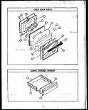 OVEN DOOR PARTS Diagram and Parts List for RKD395  Caloric Microwave Oven Combo