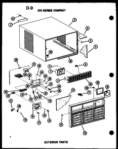 100 Series Compact Exterior Parts Diagram and Parts List for ES108-2HL P67231-22R Amana Air Conditioner