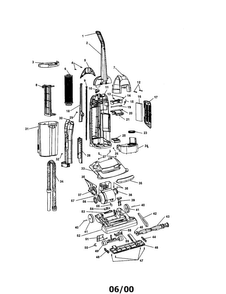 Vacuum Diagram and Parts List for U5294-900  Hoover Upright Vacuum