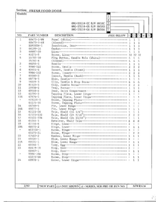 Fresh Food Door Page 2 Diagram and Parts List for 19514-0A  Admiral Refrigerator