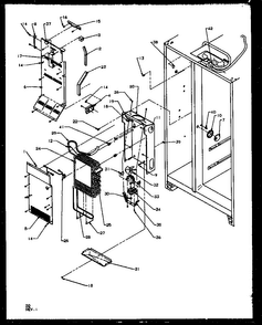 Freezer Evaporator And Air Handling Diagram and Parts List for SZ25NE-P1162702WE  Amana Refrigerator