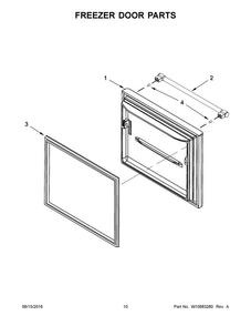 Freezer Door Parts Diagram and Parts List for MBF1958FEH00  Maytag Refrigerator