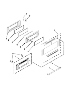 Upper Door Parts Diagram and Parts List for MET8720DH00  Maytag Range