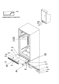 Ladders/lower Cabinet/rollers Diagram and Parts List for TS19VL-P1306302WL  Amana Refrigerator