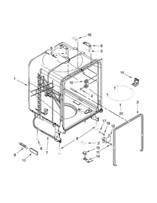 Tub And Frame Parts Diagram and Parts List for ADB1100AWW3  Amana Dishwasher