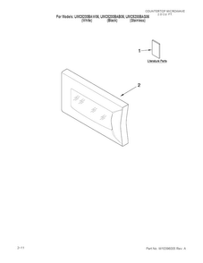 Microwave Door Parts Diagram and Parts List for UMC5200BAS06  Maytag Microwave