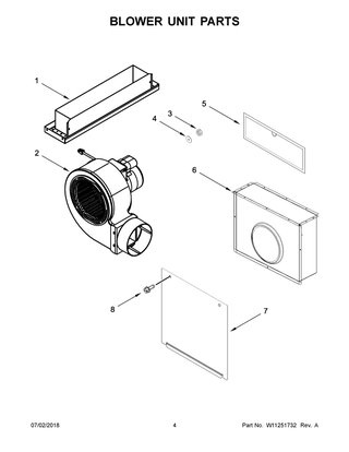 Blower Unit Parts Diagram and Parts List for JED4430GS01  Maytag Cooktop