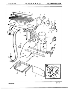 Unit Compartment And System Diagram and Parts List for 19874A  Admiral Refrigerator