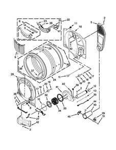 Bulkhead Parts Diagram and Parts List for MGD3000BW0  Maytag Dryer