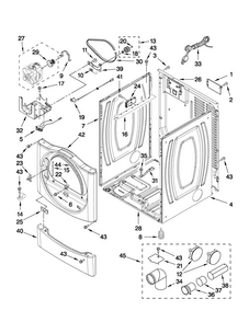 Cabinet Parts Diagram and Parts List for MGDE250XL1  Maytag Dryer