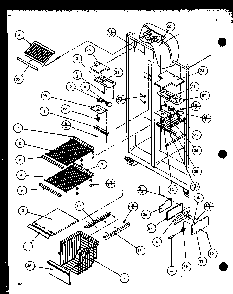 Freezer Shelving And Refrigerator Light Diagram and Parts List for 36041W-P1122101WW  Amana Refrigerator
