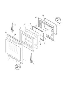 Door Diagram and Parts List for CRG3480PWA  Crosley Range