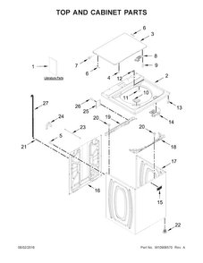 Part Location Diagram of W10740624 Whirlpool Tech sheet