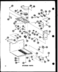 Interior Parts 2 Diagram and Parts List for RR-4D P72165-1M Amana Microwave