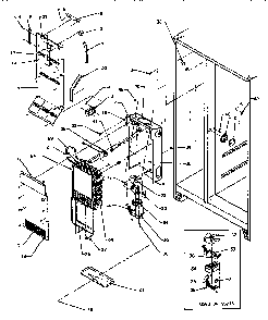 Freezer Evaporator And Air Handling Diagram and Parts List for SS21SL-P1193801WL  Amana Refrigerator