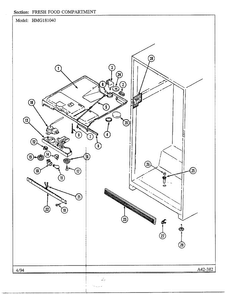 Unit Compartment And System Page 2 Diagram and Parts List for 181040  Admiral Refrigerator