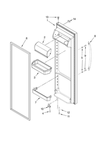Refrigerator Door Parts Diagram and Parts List for MSB2554AEW00  Maytag Refrigerator
