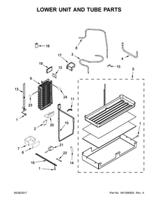 Lower Unit And Tube Parts Diagram and Parts List for JS42NXFXDE01  Jenn-Air Refrigerator