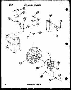 Interior Parts Diagram and Parts List for 109-5PE P54975-32R Amana Air Conditioner