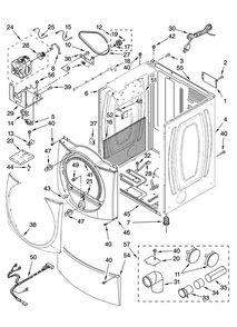 Cabinet Parts Diagram and Parts List for MGDE900VW0  Maytag Dryer