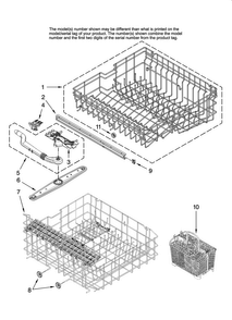 Upper And Lower Rack Parts Diagram and Parts List for MDBH985AWB0  Maytag Dishwasher