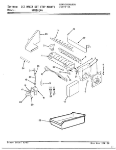 Ice Maker Kit Diagram and Parts List for 21504-0A  Admiral Refrigerator