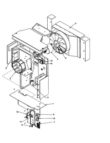 Fan And Control Assembly Diagram and Parts List for RC14010C2DR REV B Amana Air Conditioner