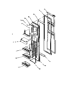 Fz Door Diagram and Parts List for 2599CIWEA-P1170601WL  Amana Refrigerator