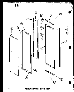 Refrigerator Door Assy Diagram and Parts List for SRI19E-C-P74870-5WC  Amana Refrigerator