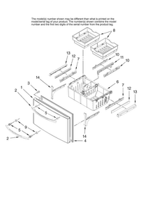 Freezer Door Parts Diagram and Parts List for AFI2538AES13  Amana Refrigerator