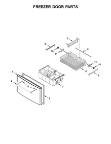 Freezer Door Parts Diagram and Parts List for MFI2570FEW01  Maytag Refrigerator