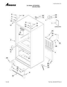 Cabinet Parts Diagram and Parts List for AFF2534FES3  Amana Refrigerator
