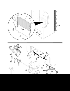 System Diagram and Parts List for CFUFH17QWA  Crosley Freezer