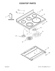 Part Location Diagram of W11041453 Whirlpool Surface Element