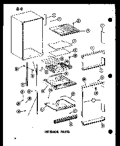 Interior Parts Diagram and Parts List for TC18E-L-P74660-14WL  Amana Refrigerator