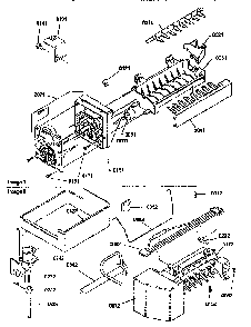 Ice Maker Assembly Diagram and Parts List for BX22S5E-P1196705WL  Amana Refrigerator