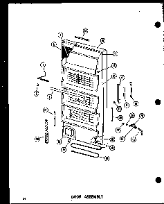 Door Assembly Diagram and Parts List for EU13K-AG P60250-6WG Amana Freezer