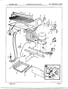 Unit Compartment/system Diagram and Parts List for 21472A  Admiral Refrigerator