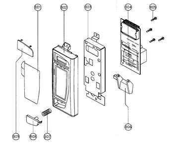Control Panel Diagram and Parts List for MCO2122ARW  Magic Chef Microwave