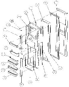 Freezer Door Diagram and Parts List for 36051-P1122003W  Amana Refrigerator