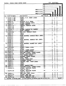 Fresh Food Outer Door Page 2 Diagram and Parts List for HMG211760  Admiral Refrigerator