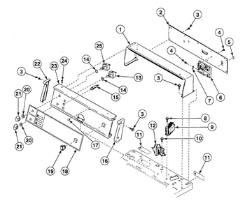 Control Panel Diagram and Parts List for SWT821WN  Speed Queen Washer