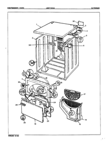 Exterior Diagram and Parts List for 7368A  Norge Dryer