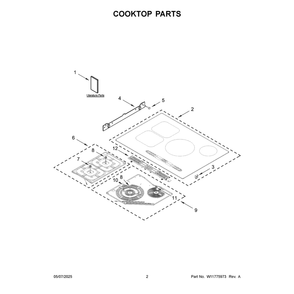 Cooktop Parts Diagram and Parts List for MCIT8030SB00  Maytag Cooktop